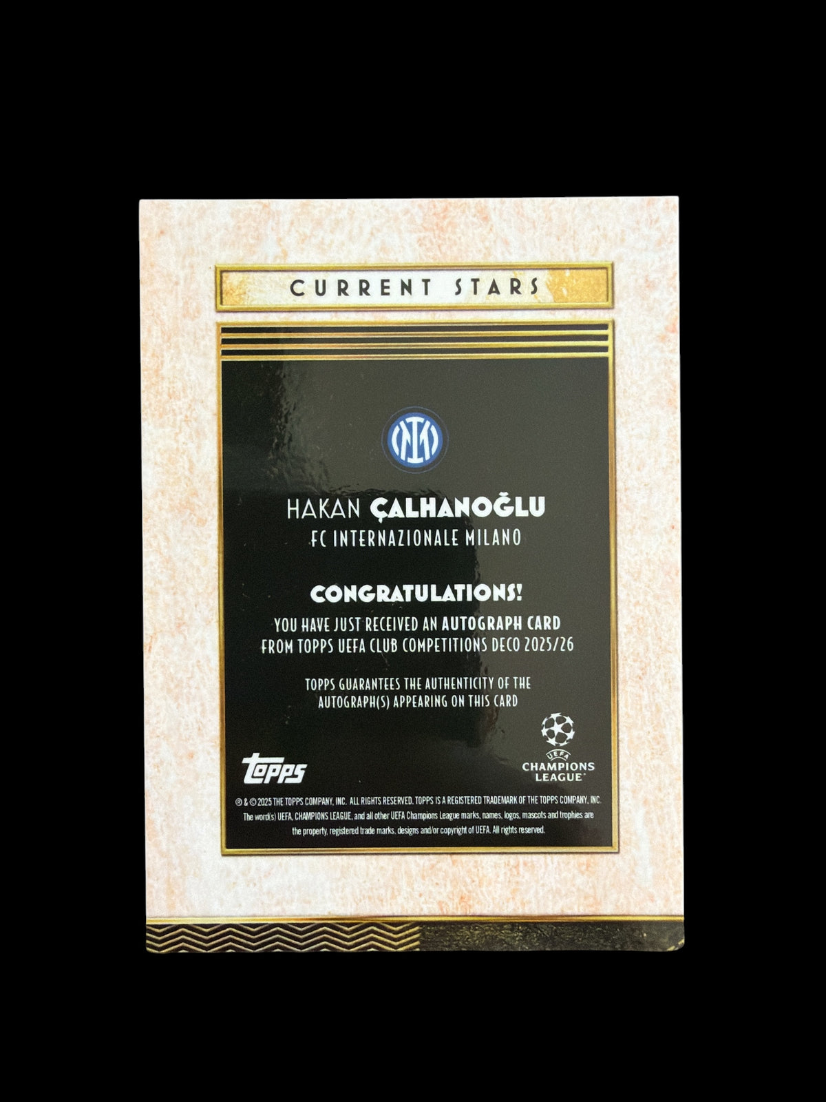 Hakan Çalhanoglu Auto /25 Topps Deco UCC 2025/26