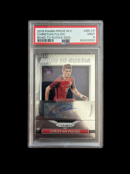 Christian Pulisic Auto PSA 9 Panini Prizm World Cup Soccer 2018