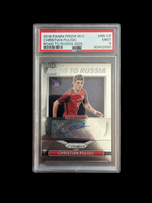 Christian Pulisic Auto PSA 9 Panini Prizm World Cup Soccer 2018