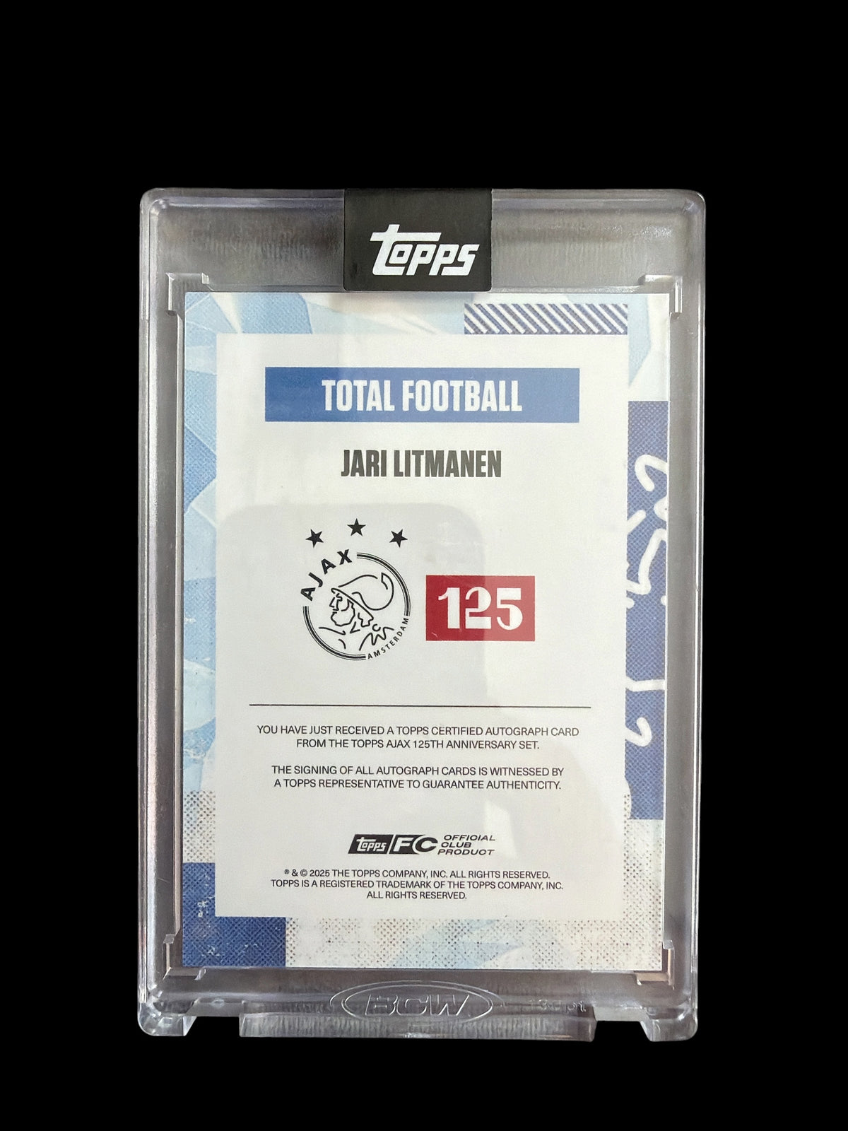Jari Litmanen Auto /49 Topps 125 Jahre Ajax Amsterdam 2025