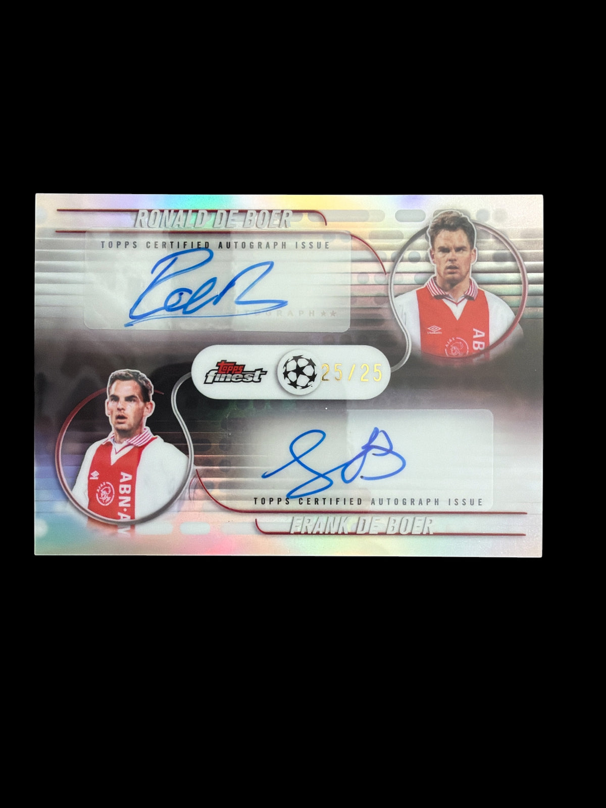 Ronald De Boer Frank De Boer Dual Auto /25 Topps Finest UCC 2025/26