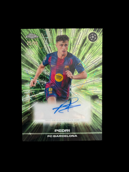 Pedri Black Lazer Auto /99 Topps Chrome UCC 2025/26