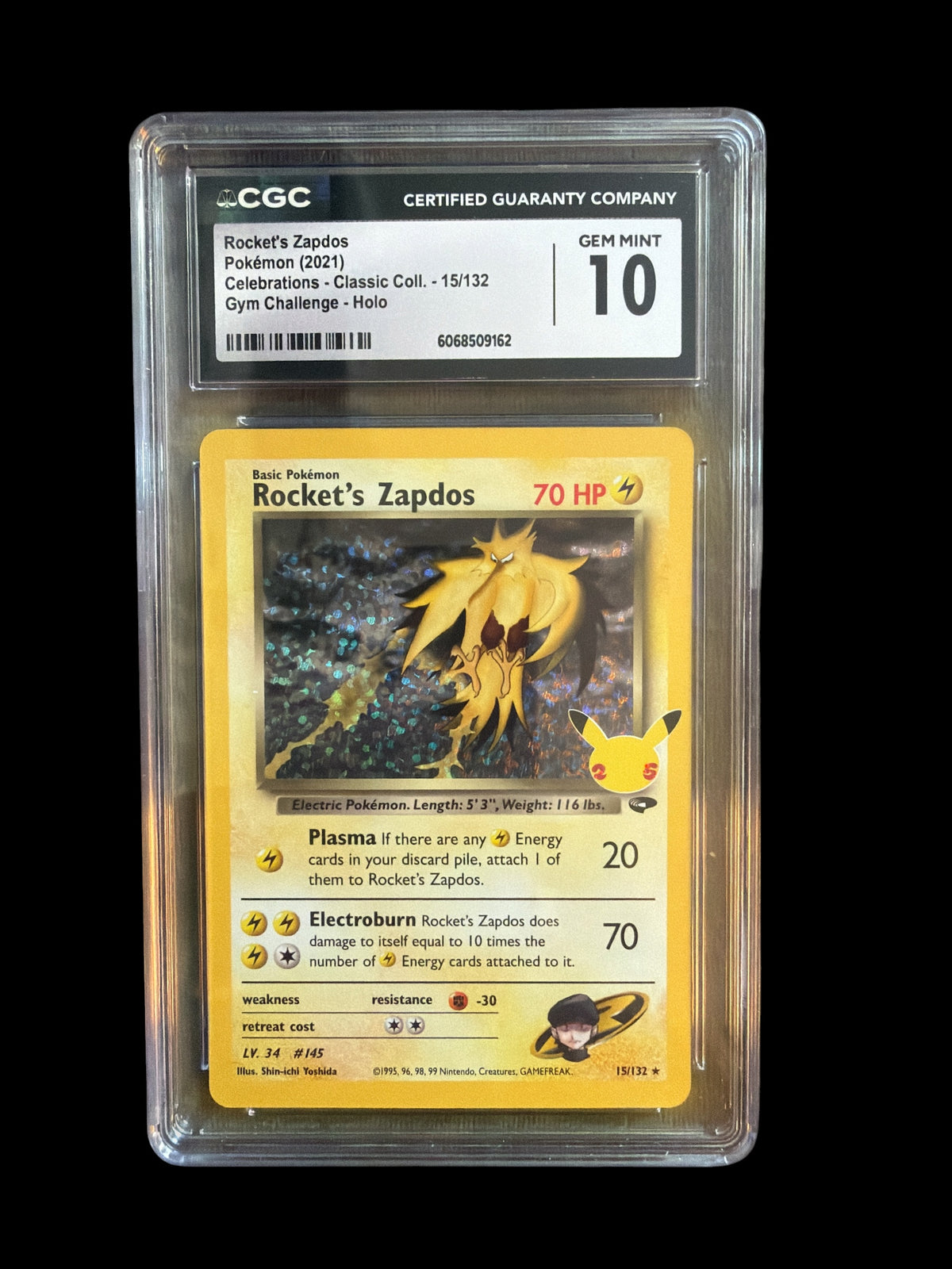 Rocket‘s Zapdos Gym Challenge - Holo 15/132 CGC 10