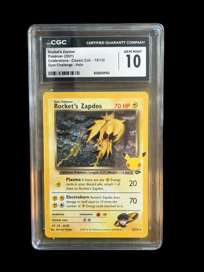 Rocket‘s Zapdos Gym Challenge - Holo 15/132 CGC 10