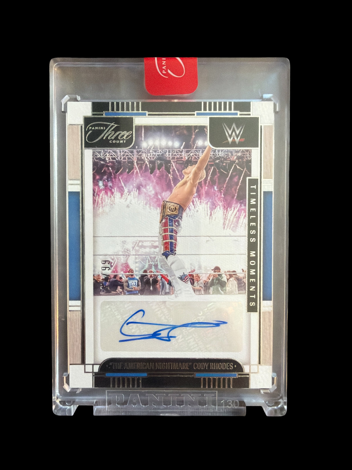 Cody Rhodes Timeless Moments Auto /75 Panini Three Count WWE 2024
