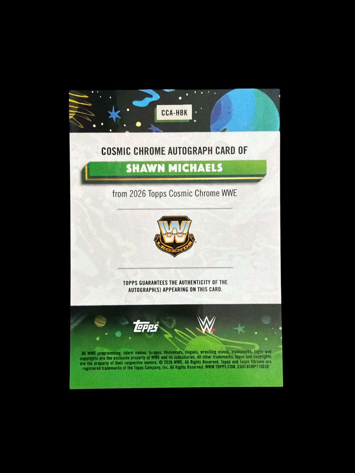 Shawn Michaels On Card Auto /25 Bookend Topps Cosmic Chrome 2026