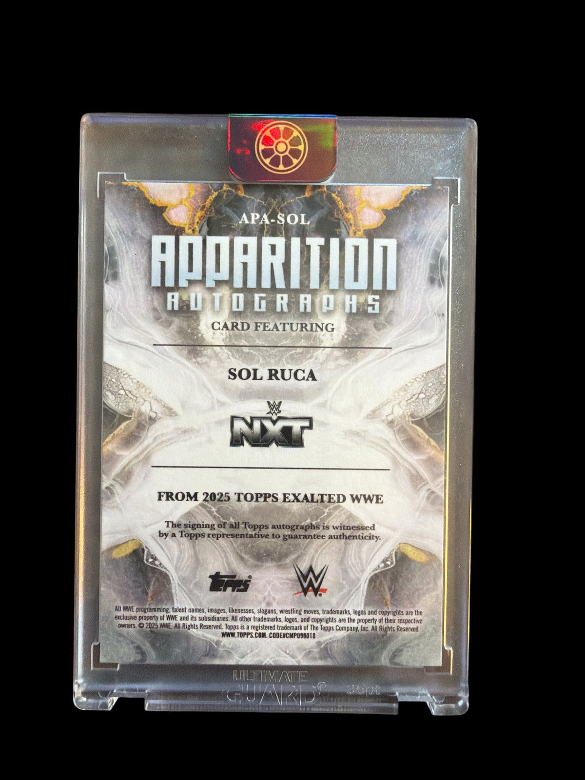Sol Ruca Apparition On Card Auto Topps Exalted WWE 2025