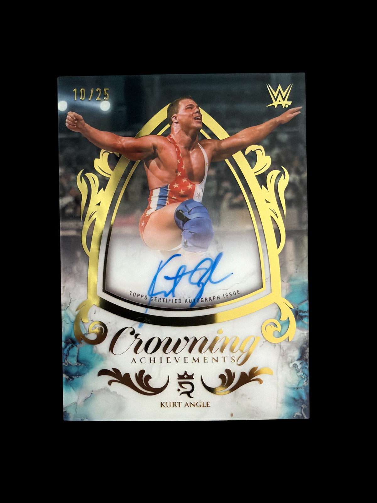 Kurt Angle Crowning Achievements On Card Auto/25 Topps Royalty WWE 2025