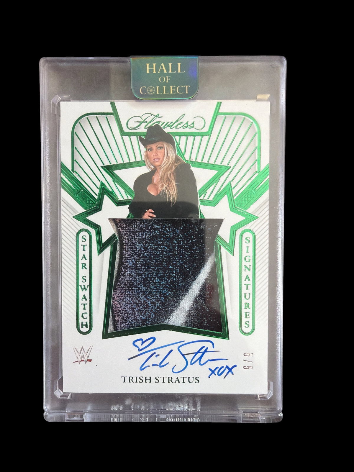 Trish Stratus Star Swatch On Card Auto /5 Bookend Panini Flawless WWE 2024