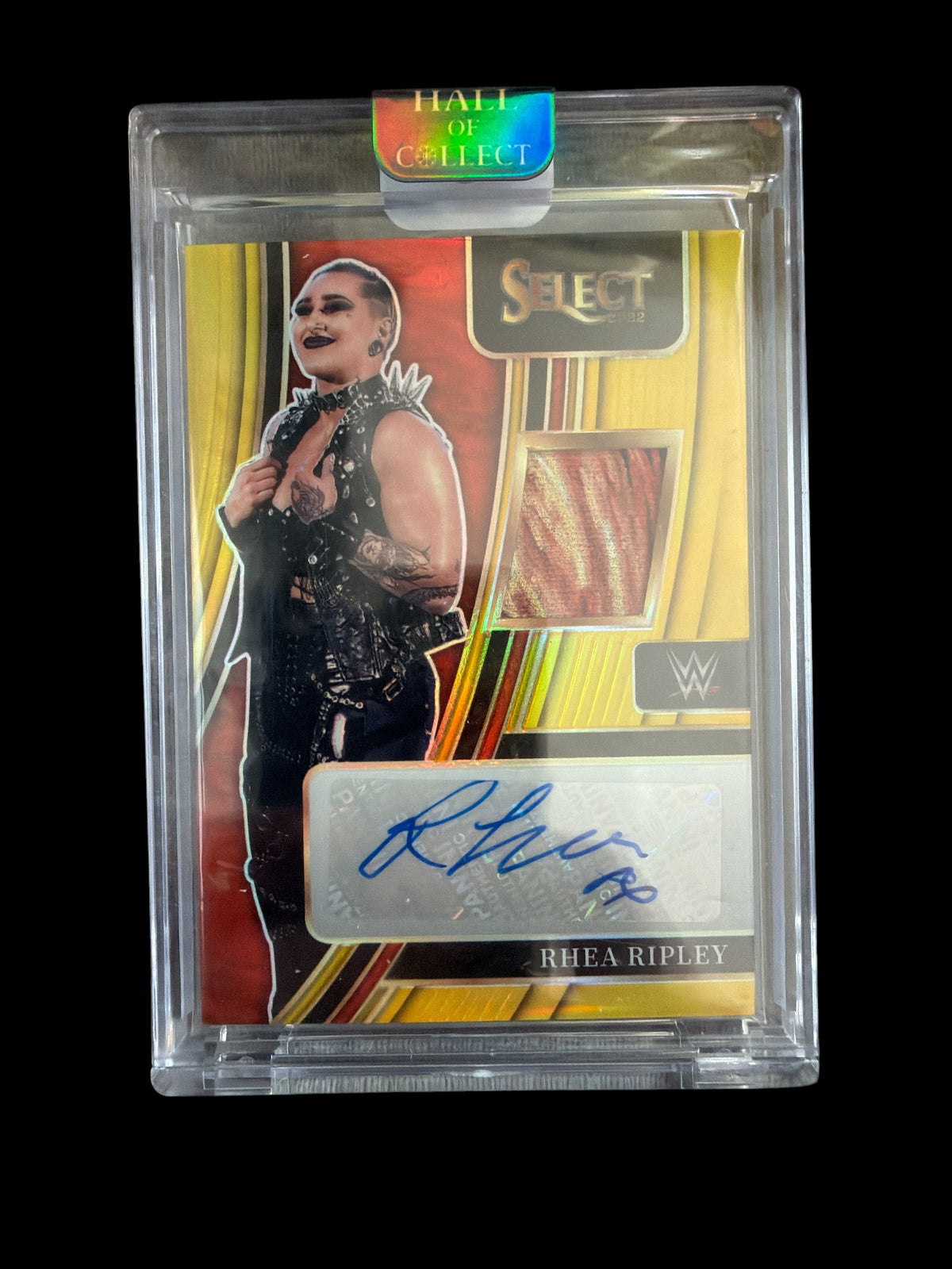 Rhea Ripley Autographed Memorabilia /10 worn/used Panini Select WWE 2022