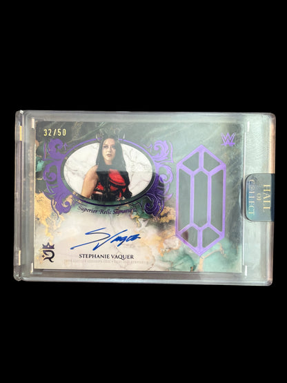 Stephanie Vaquer Superior Relic Signature /50 On Card Auto Topps Royalty WWE 2025