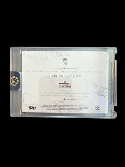 Stephanie Vaquer Superior Relic Signature /50 On Card Auto Topps Royalty WWE 2025