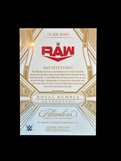 Rey Mysterio Royal Rumble On Card Auto /15 Panini Flawless WWE 2024