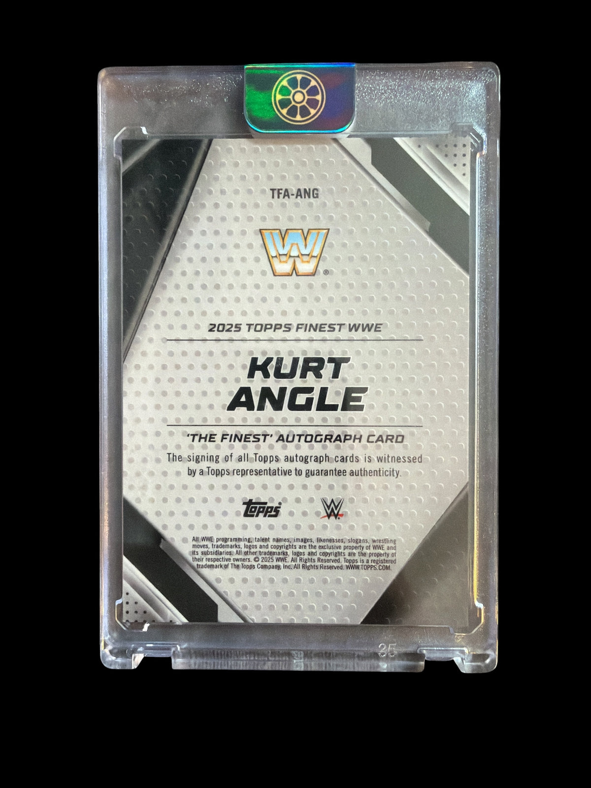 Kurt Angle On Card Auto /25 The Finest Topps Finest WWE 2025