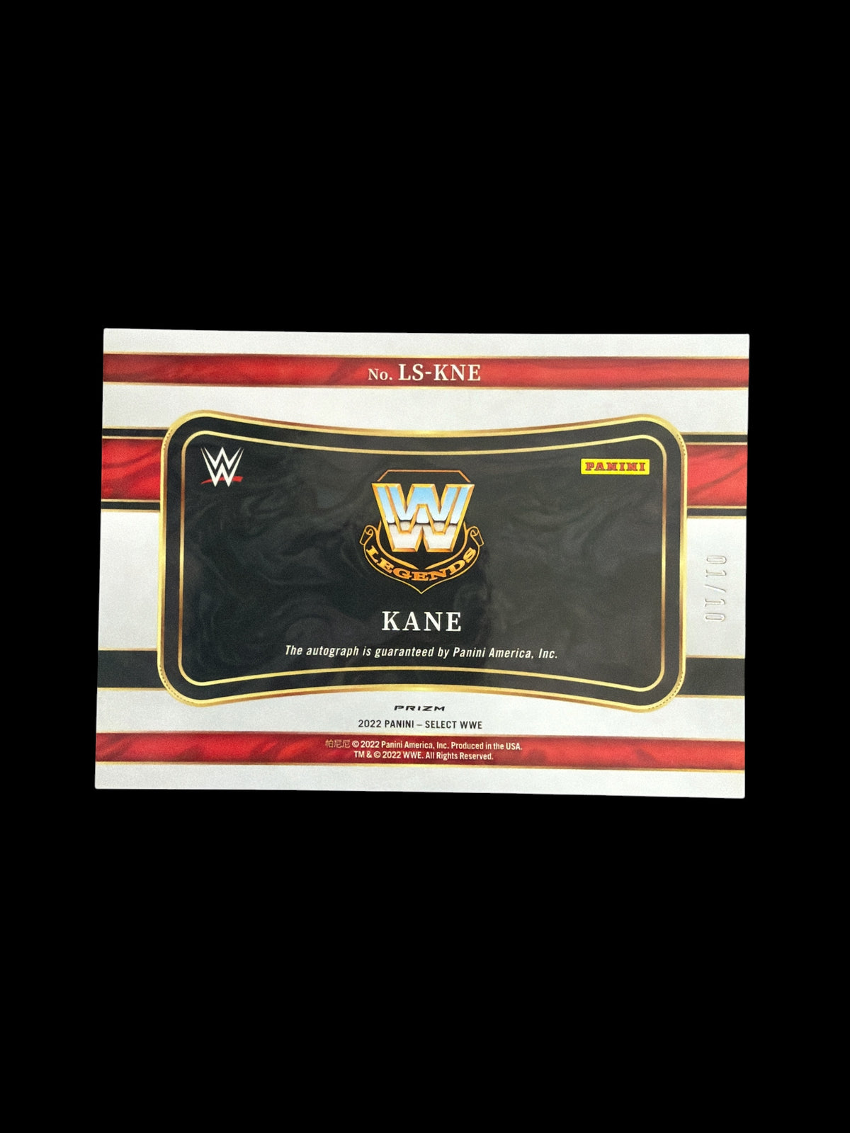 Kane Legendary Signatures Auto /10 Bookend Panini Select WWE 2022