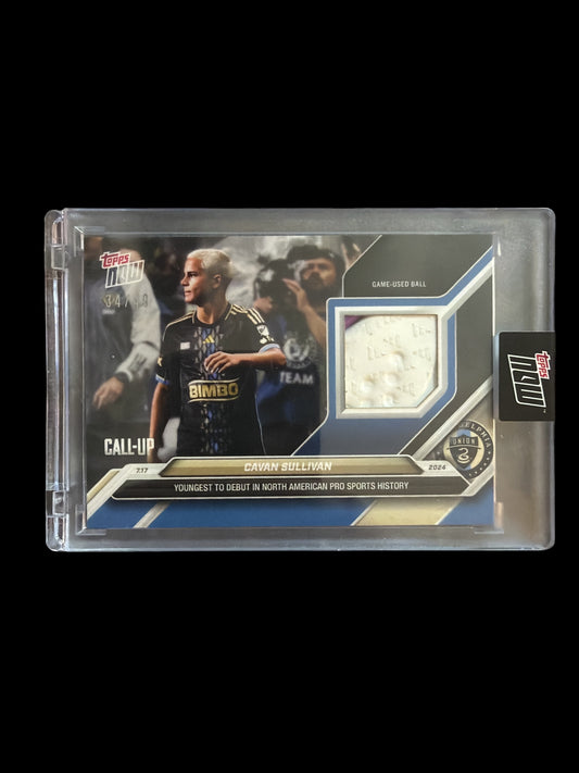 Cavan Sullivan Call-up /49 Game used Ball Relic - Topps now - Youngest Debut Player in MLS History