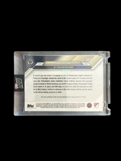 Cavan Sullivan Call-up /49 Game used Ball Relic - Topps now - Youngest Debut Player in MLS History