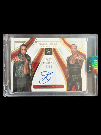 Damian Priest On Card Auto /99 Past and Present Panini Immaculate WWE 2023
