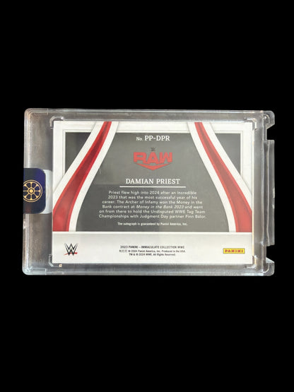 Damian Priest On Card Auto /99 Past and Present Panini Immaculate WWE 2023