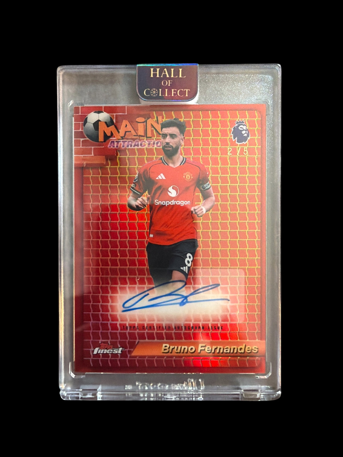 Bruno Fernandes /5 Main Attraction Auto SSP Topps Finest BPL 2026