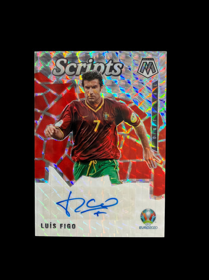 Luis Figo Scripts Auto Panini Mosaic UEFA Euro Soccer 2021