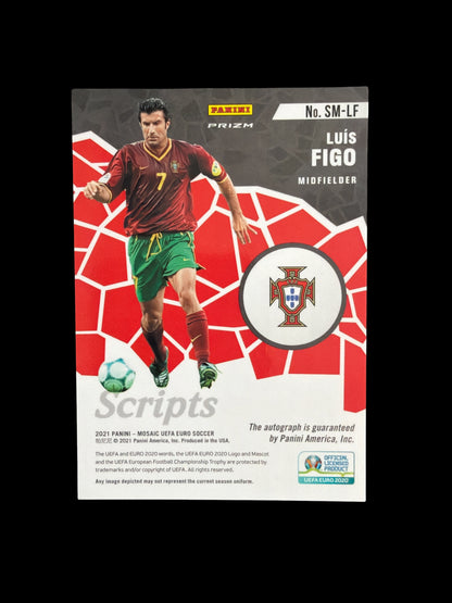 Luis Figo Scripts Auto Panini Mosaic UEFA Euro Soccer 2021