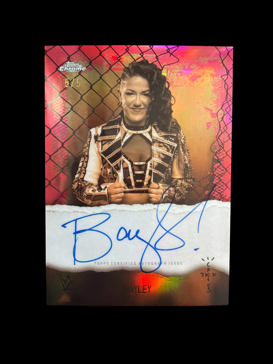 Bayley /5 Astro Knights On Card Auto Topps WWE Cactus Jack 2025 Bookend