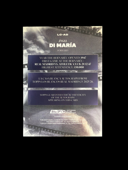 Angel Di Maria Auto /99 Topps Los Blancos Real Madrid 2025/26