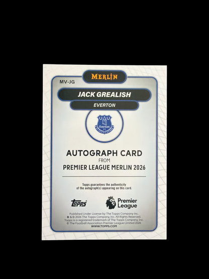 Jack Grealish Auto /8 Topps Merlin BPL 2026