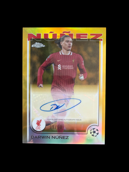 Darwin Nuñez Auto /50 Topps Chrome UCC 2024/25
