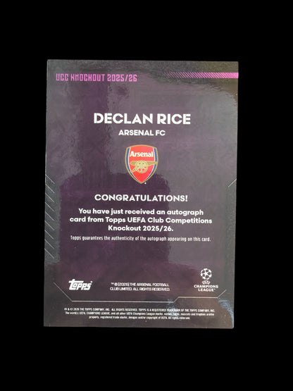 Declan Rice Auto /50 Topps UCC Knockout 2025/26