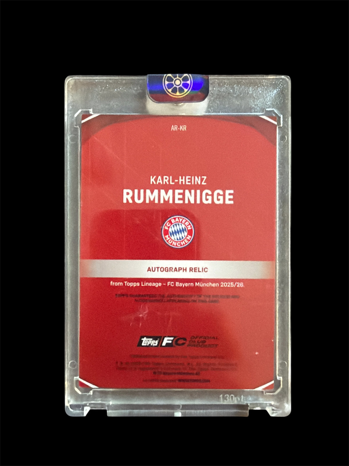 Karl-Heinz Rummenigge Relic On Card Auto /5 Bookend Topps FC Bayern Lineage 2025/26