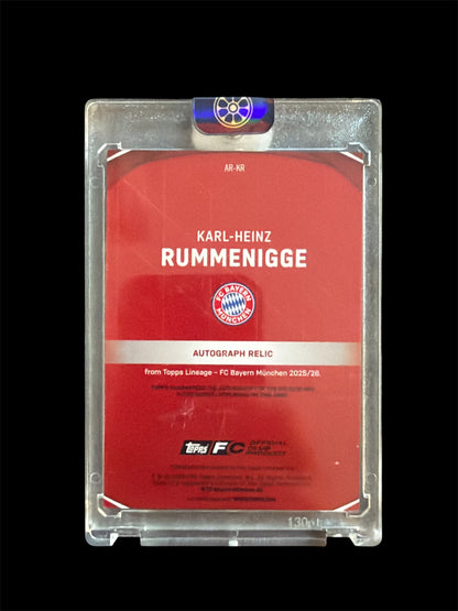 Karl-Heinz Rummenigge Relic On Card Auto /5 Bookend Topps FC Bayern Lineage 2025/26