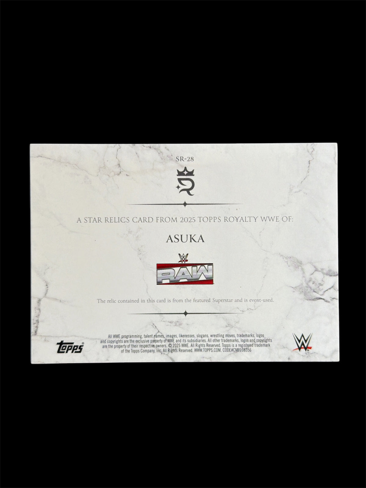 Asuka Star Relic /25 Topps Royalty WWE 2025