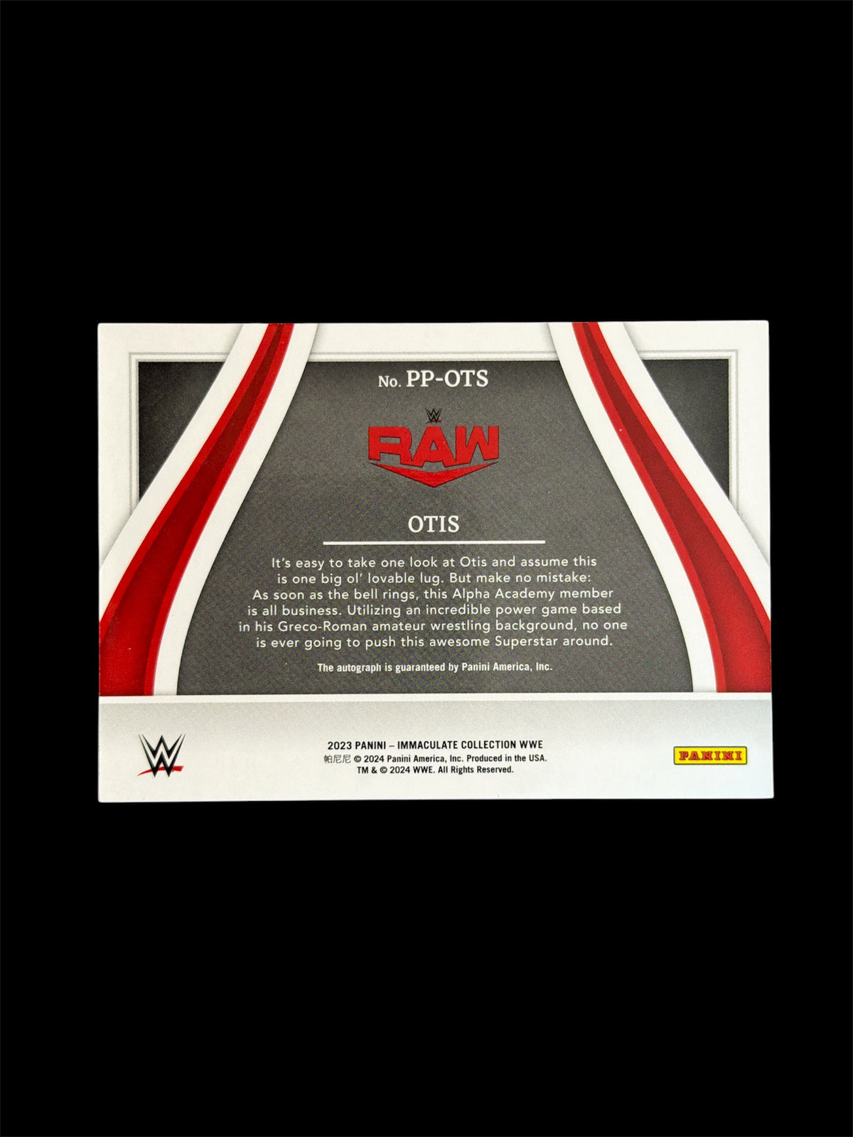 Otis Past and Present On Card Auto /10 Panini Immaculate WWE 2023