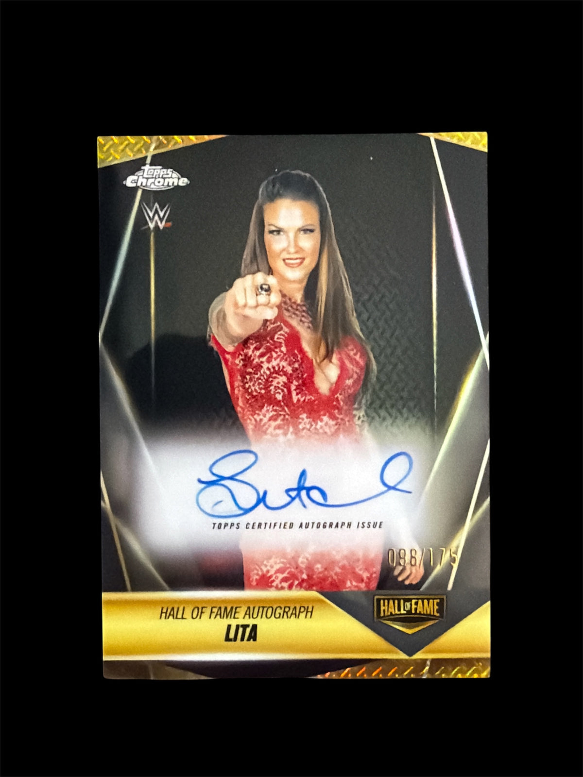 Lita Hall of Fame On Card Auto /175 Topps Chrome WWE 2025