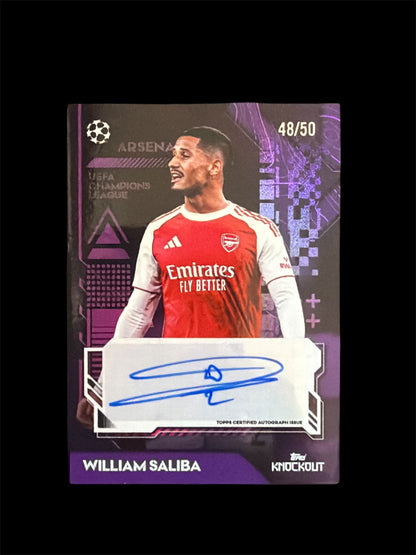 William Saliba Auto /50 Topps UCC Knockout 2025/26