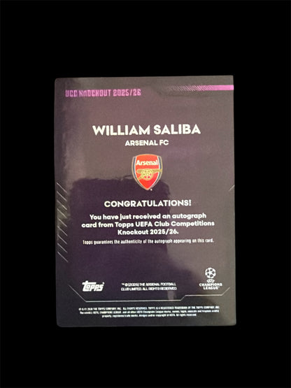 William Saliba Auto /50 Topps UCC Knockout 2025/26