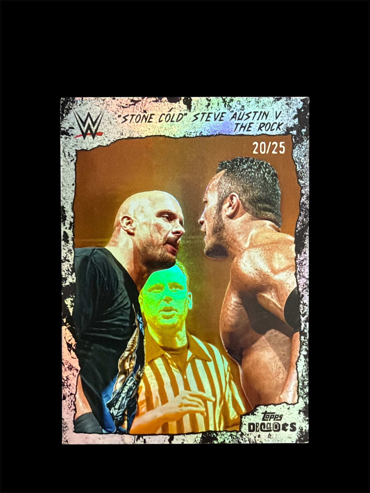 Stone Cold Steve Austin vs The Rock /25 Topps Decades WWE 1990‘s