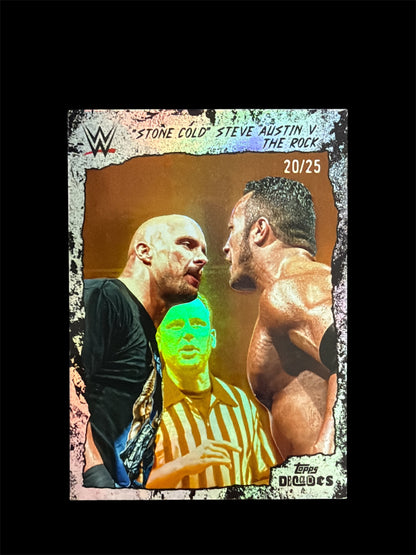 Stone Cold Steve Austin vs The Rock /25 Topps Decades WWE 1990‘s