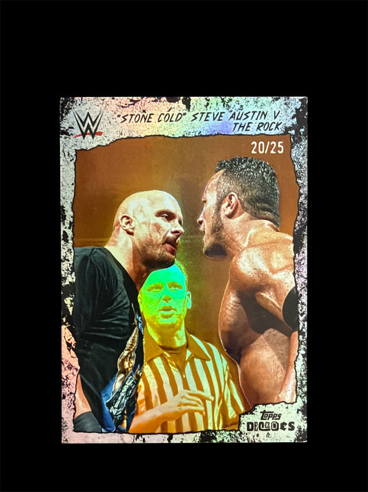 Stone Cold Steve Austin vs The Rock /25 Topps Decades WWE 1990‘s