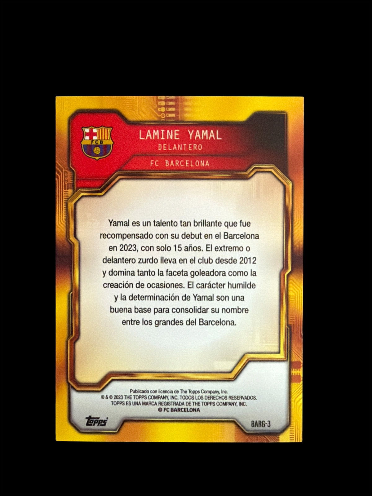 Lamine Yamal RC /399 Golden Future Topps FC Barcelona Fan Set 2023