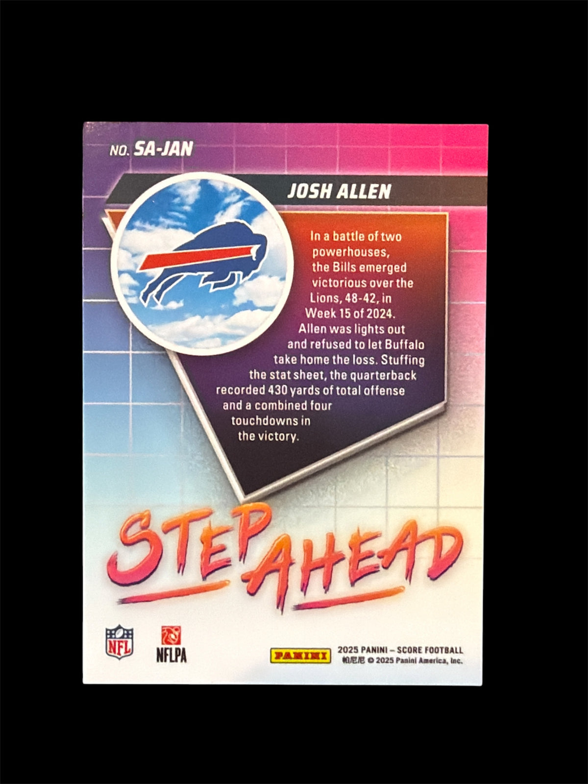Josh Allen Step Ahead Case Hit Panini Score Football 2025