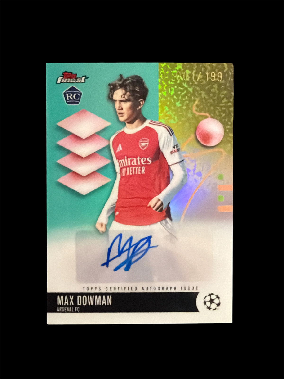 Max Dowman RC Auto /199 Topps Finest UCC 2025/26