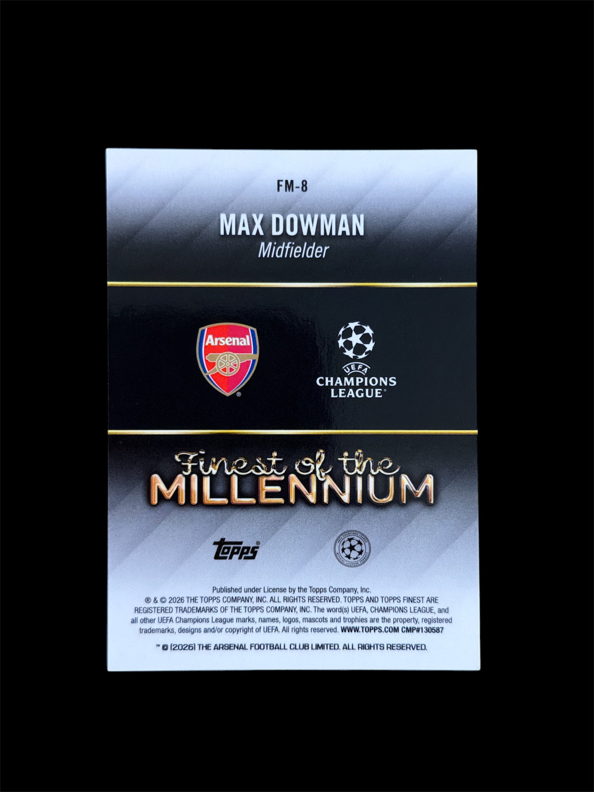 Max Dowman RC Finest of the Millenium /150 Topps Finest UCC 2026