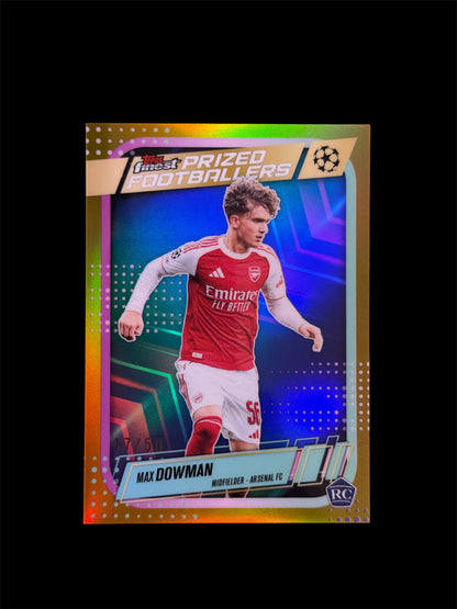 Max Dowman RC Prized Footballers /50 Topps Finest UCC 2026