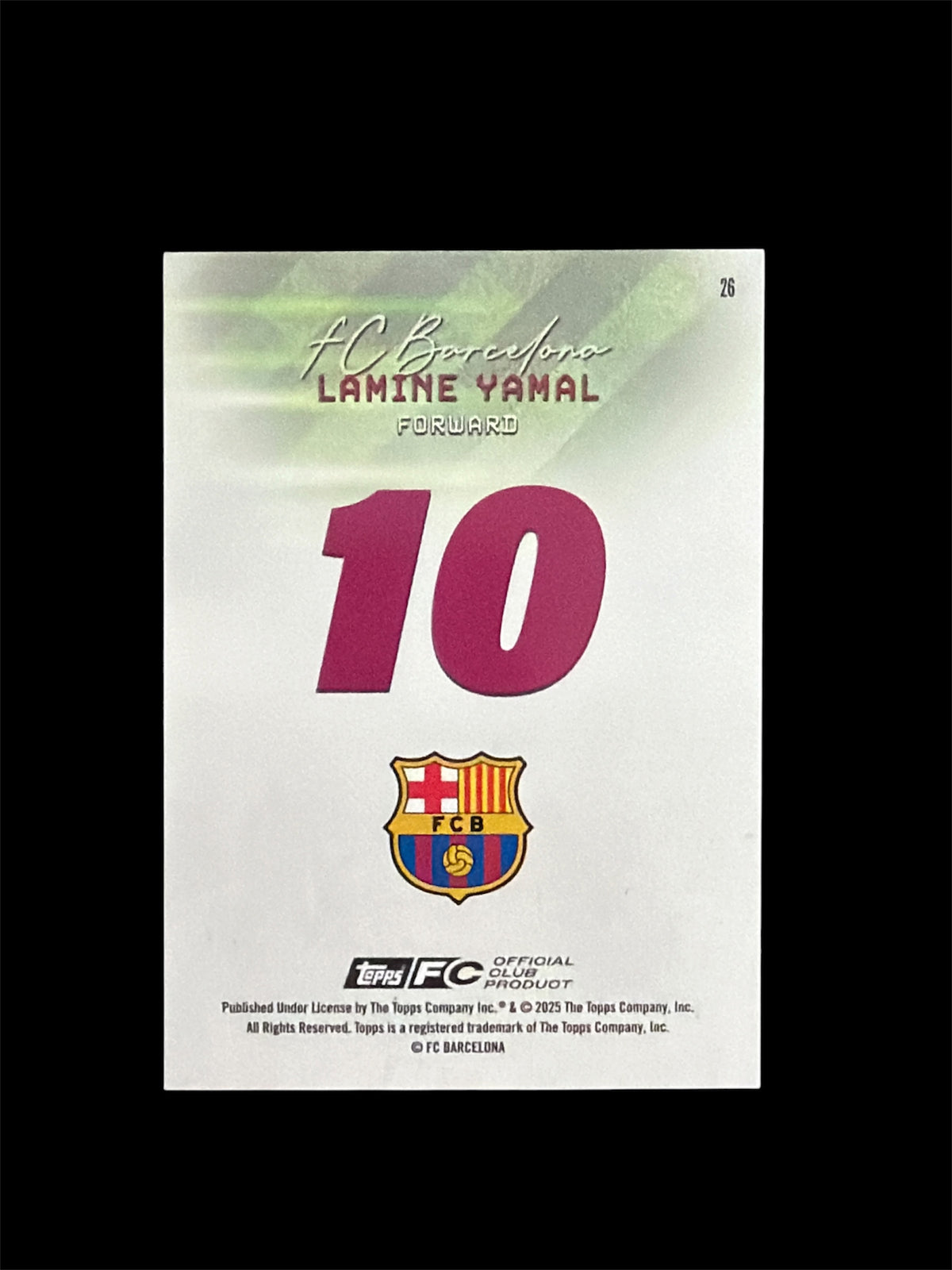 Lamine Yamal /250 Cracked Ice Topps FC Barcelona Team Set 2025
