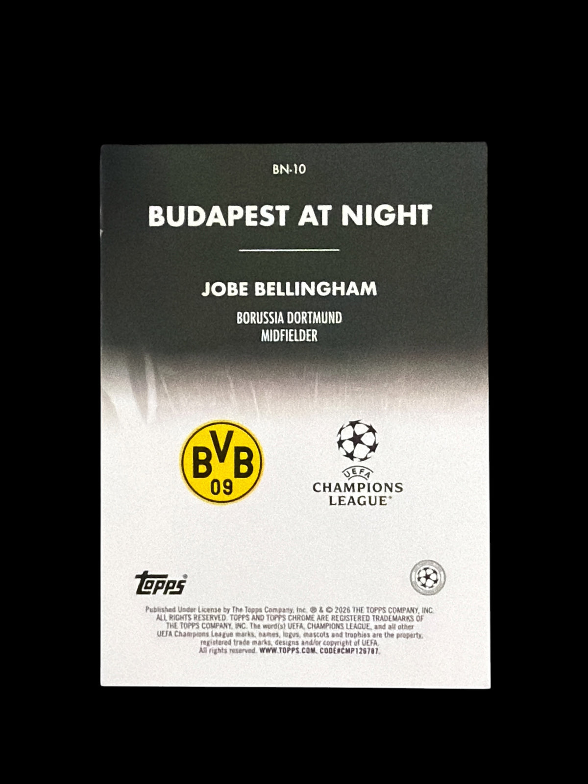 Jobe Bellingham RC Budapest at Night SSP Topps Chrome UCL 2026