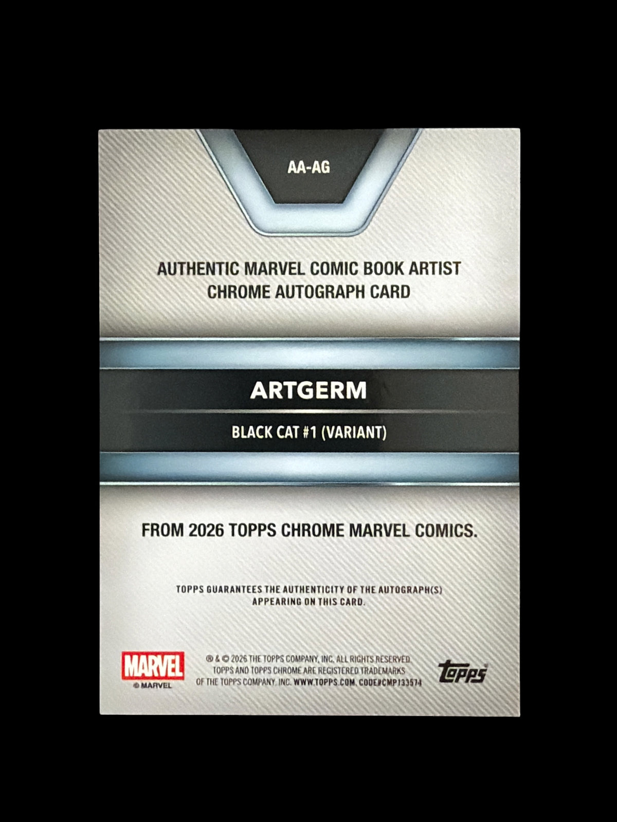 Black CAT Auto /25 Artgerm Topps Marvel Chrome 2026