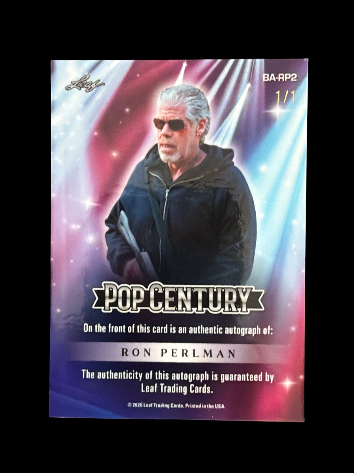 Ron Perlman Auto 1/1 Leaf Pop Century 2026